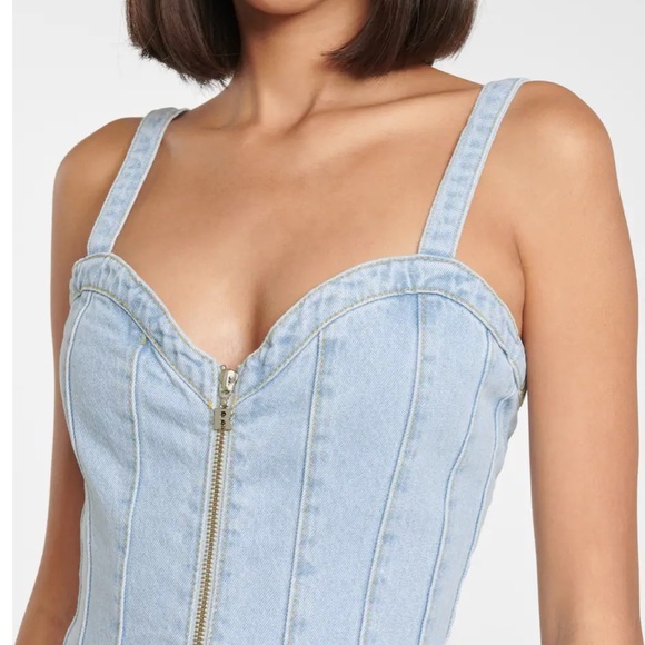COPY - Rotate Birger Christensen Kayla Denim Midi Dress - Size 6 - Picture 4 of 10